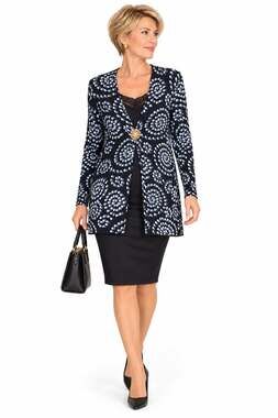 DC294 Charter Club Womens M Black White Swirl Print Long Cardigan Tunic Top